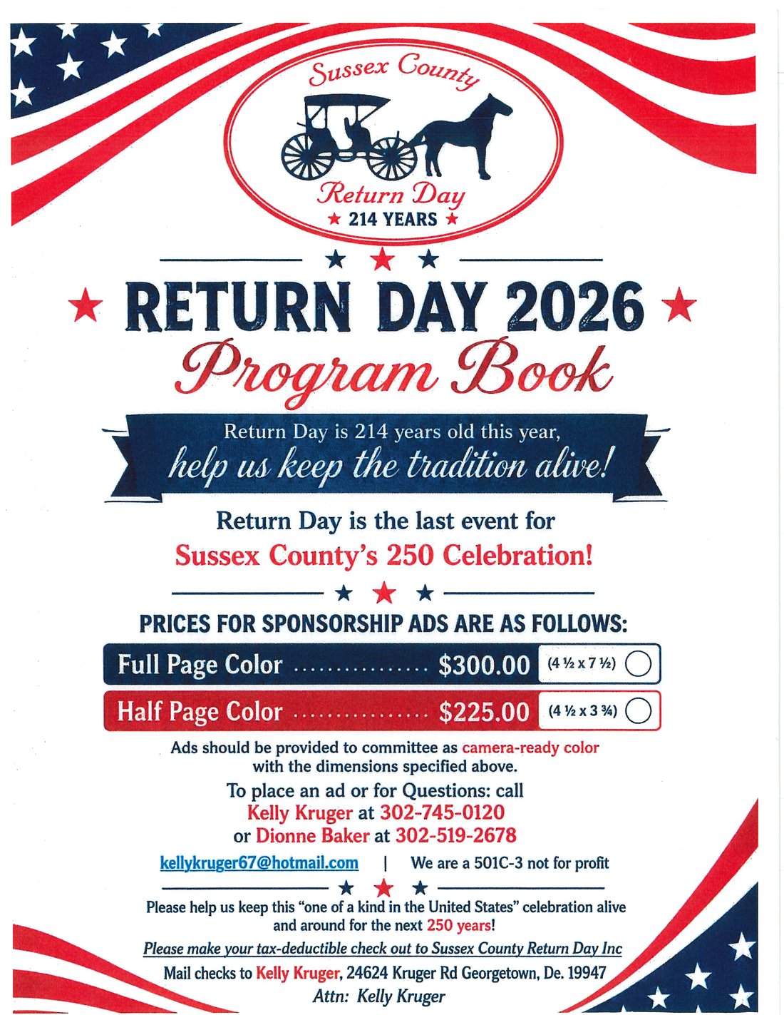 Return Day 2026 program book sponsorship ad flyer — tap to download the PDF